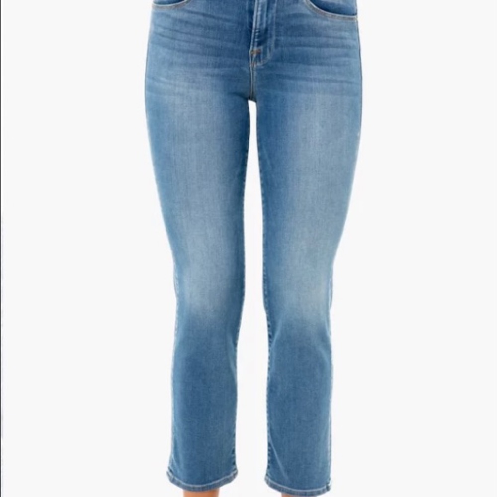 Frame Le High Straight jean in Rosemead sand 25